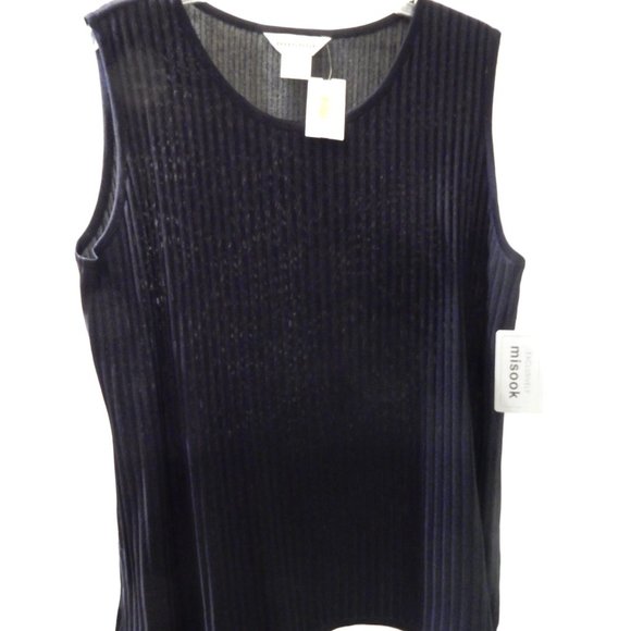 Exclusively Misook Woman Navy Knit Tank Top In Size 1X (New) - Picture 1 of 3